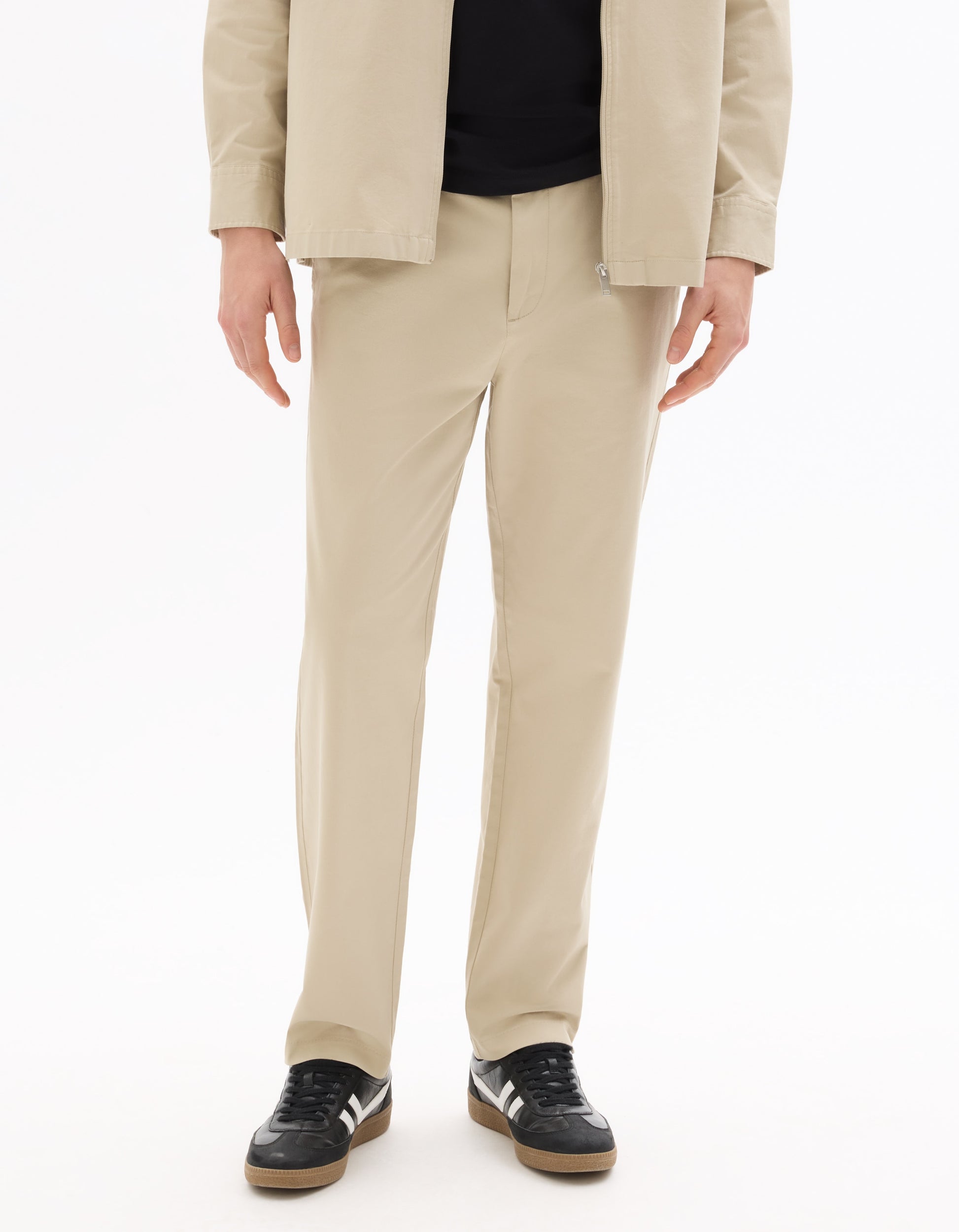Celio Beige Slim Fit All-Day Ankle-Length Solid Pants - Beige