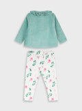  Multi Infant'S Set(Blouse,Leggins) For Girl