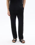 Celio Relaxed Fit Textured Knit Pants - Black