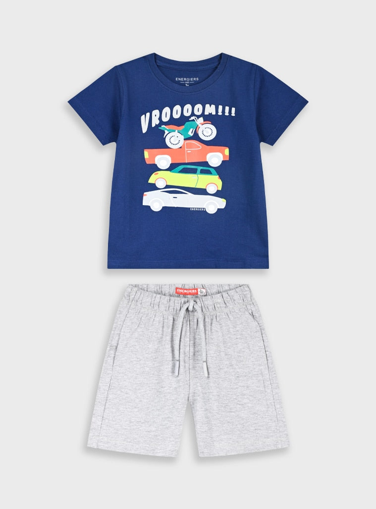 Grey Set(Blouse,Shorts) for Boys