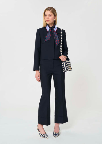 jacket in midnight blue powder-grain canvas