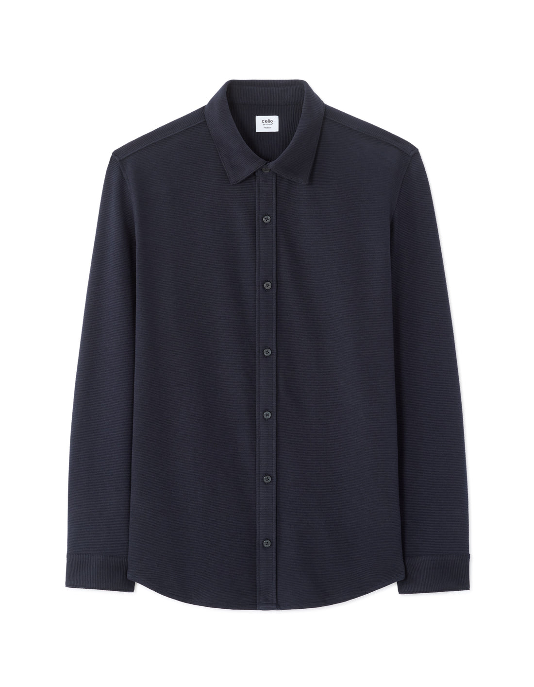 Celio Regular Fit Ribbed Shirt - Navy