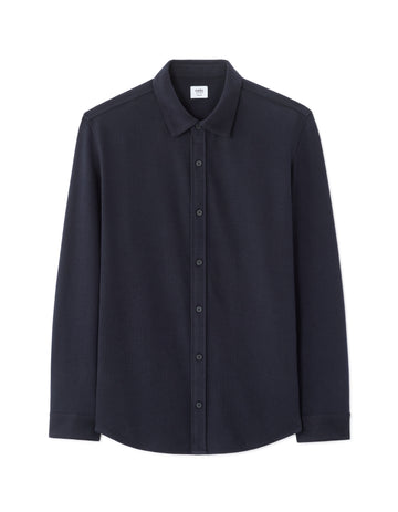 Celio Regular Fit Ribbed Shirt - Navy