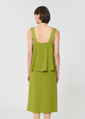 dress in yellow fluid crepe