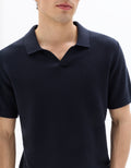Celio Regular Fit Pique Polo, 100% Cotton Knit - Navy