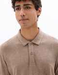 Celio Regular Fit 100% Linen Polo - Beige