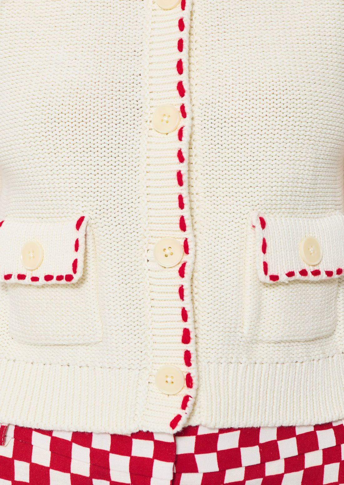 vest in ecru cotton