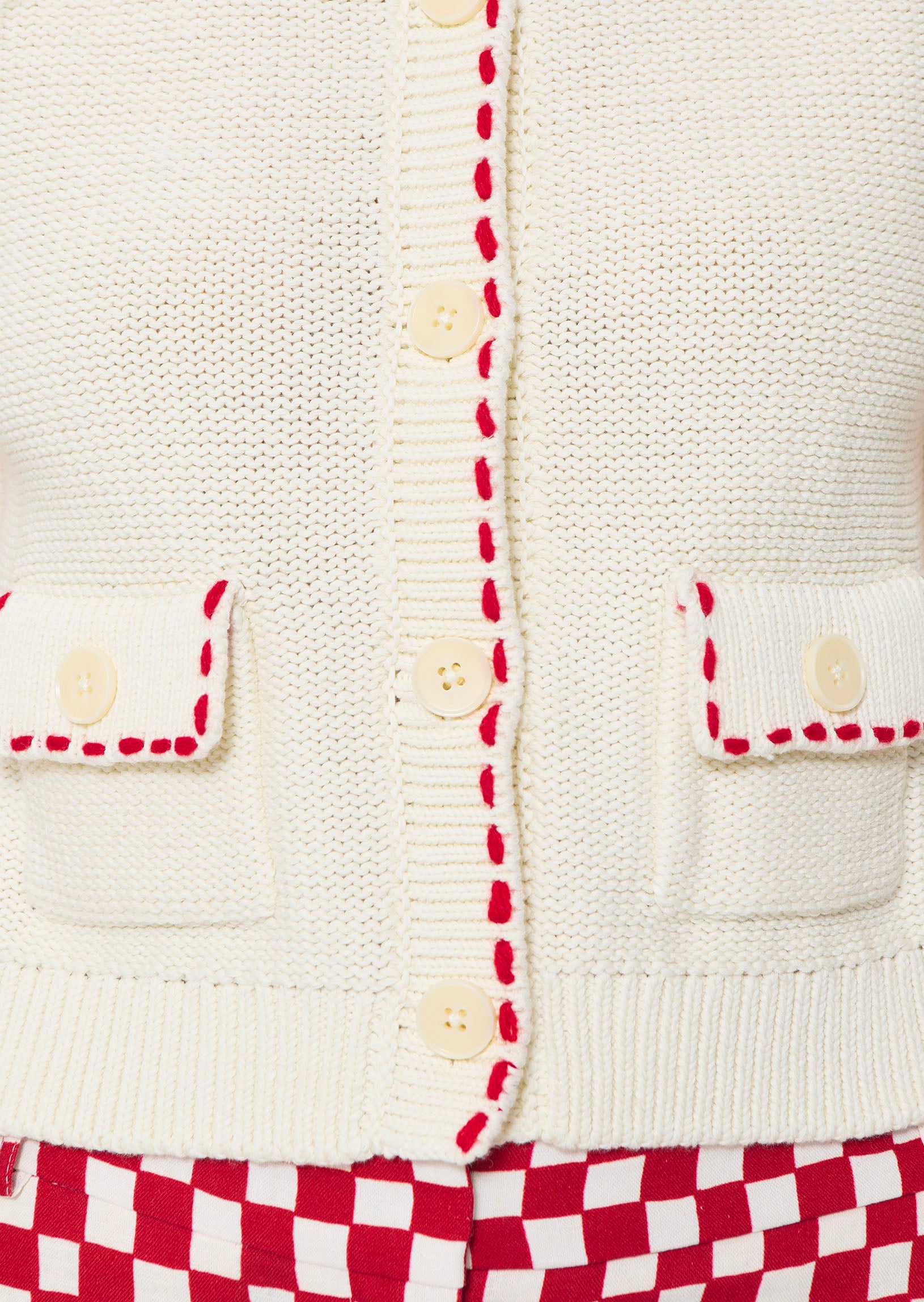 vest in ecru cotton