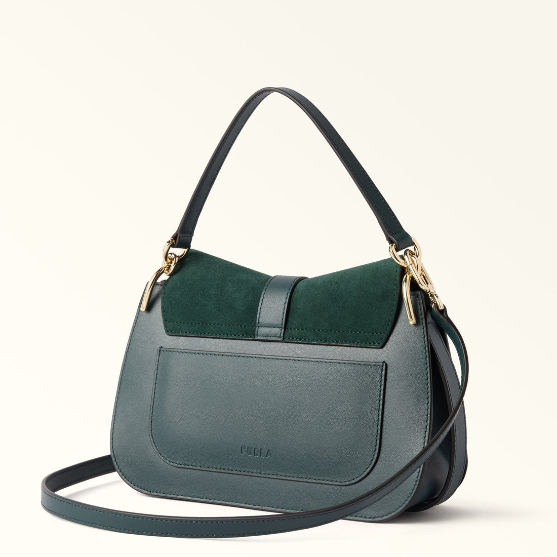 Furla Flow M Top Handle in Green - Bags 