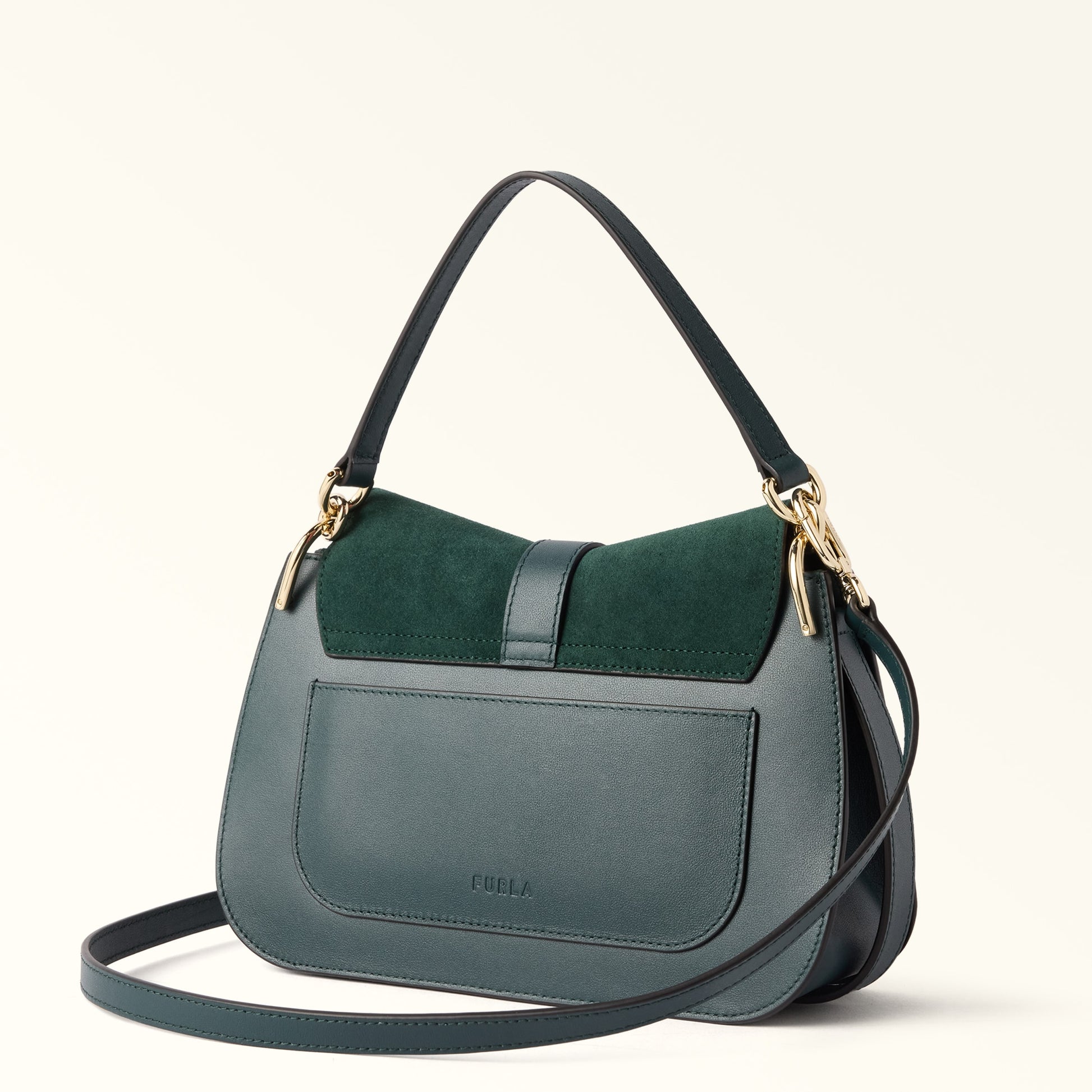 Furla Flow M Top Handle in Green - Bags 