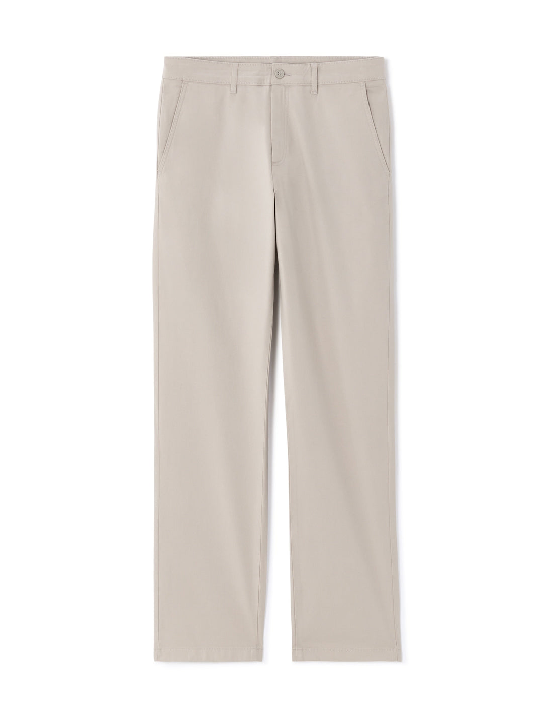 Light Grey Regular Length Straight Fit Stretch Cotton Chino Pants Celio