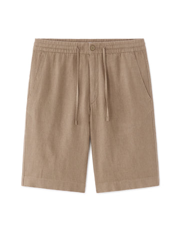 Light Brown 100% Linen Bermuda Shorts