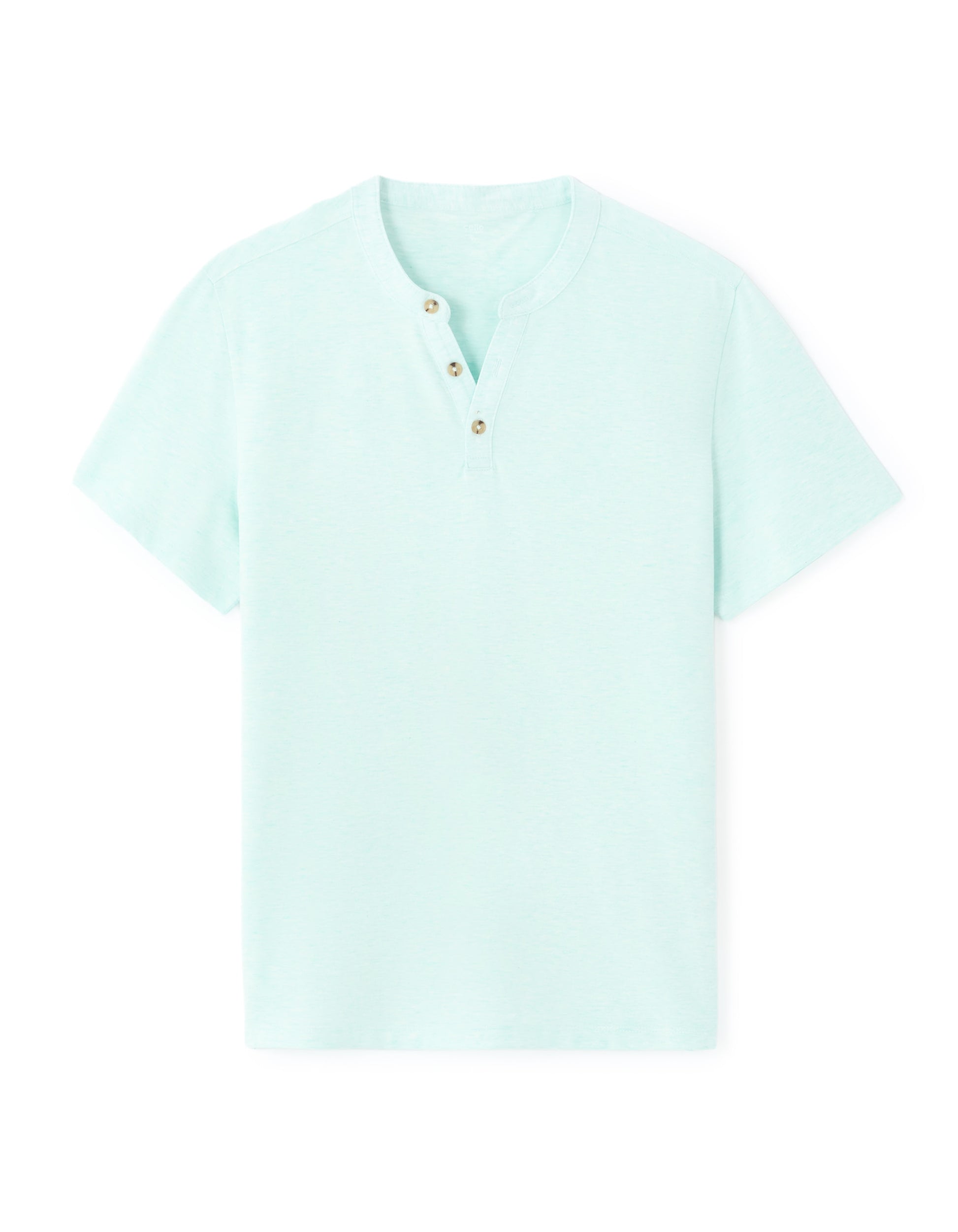 Celio Regular Fit Cotton Blend Henley T-shirt - Green