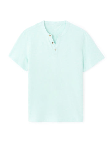 Celio Regular Fit Cotton Blend Henley T-shirt - Green