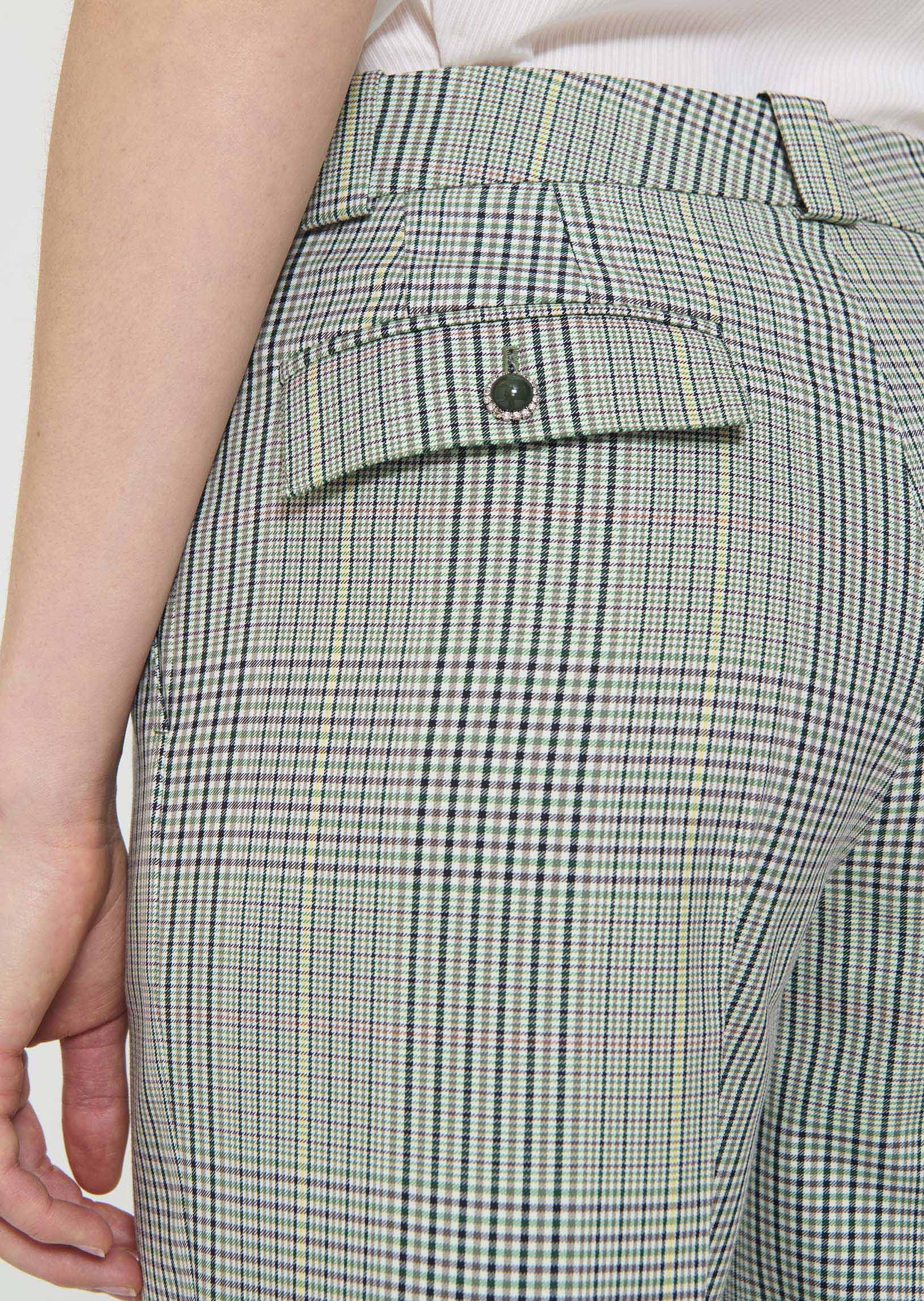trousers in dark green Prince of Wales check