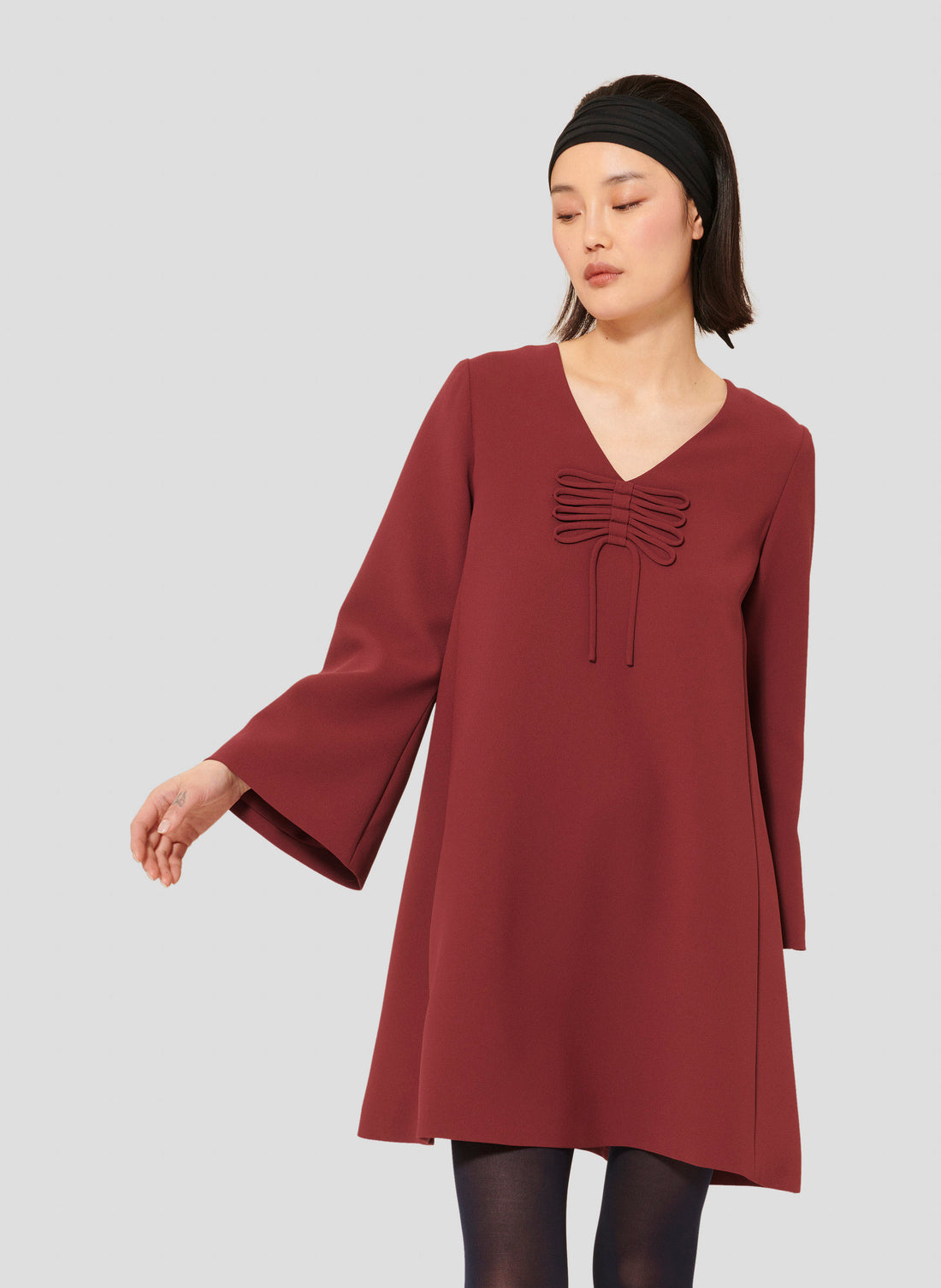Rolie burgundy crepe dress by Tara Jarmon Lebanon