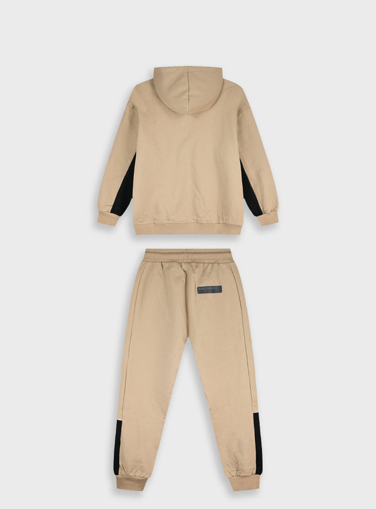 Cotton Blend Boy Set - Sand
