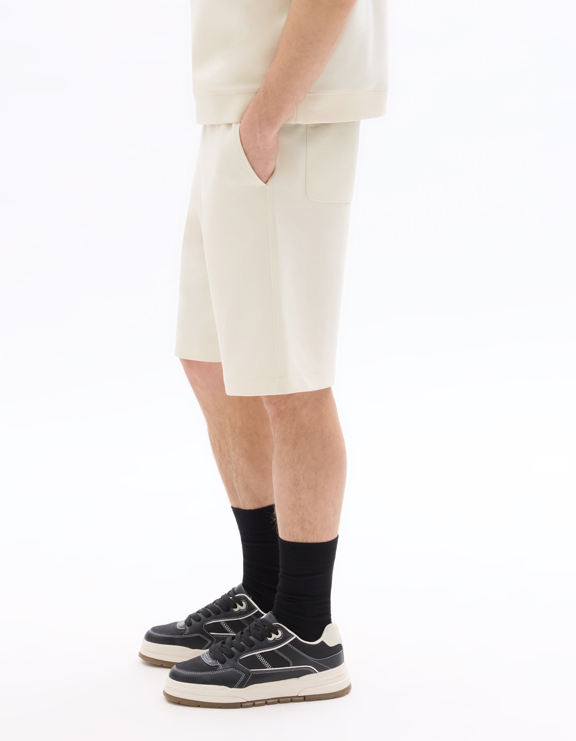 Celio Loose Interlock Shorts - White
