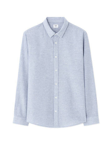 Celio Regular Fit French Collar Linen & Cotton Shirt - Blue