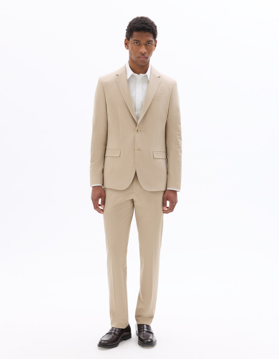 Celio Men's Slim Fit Bi-Stretch Suit Jacket - Beige