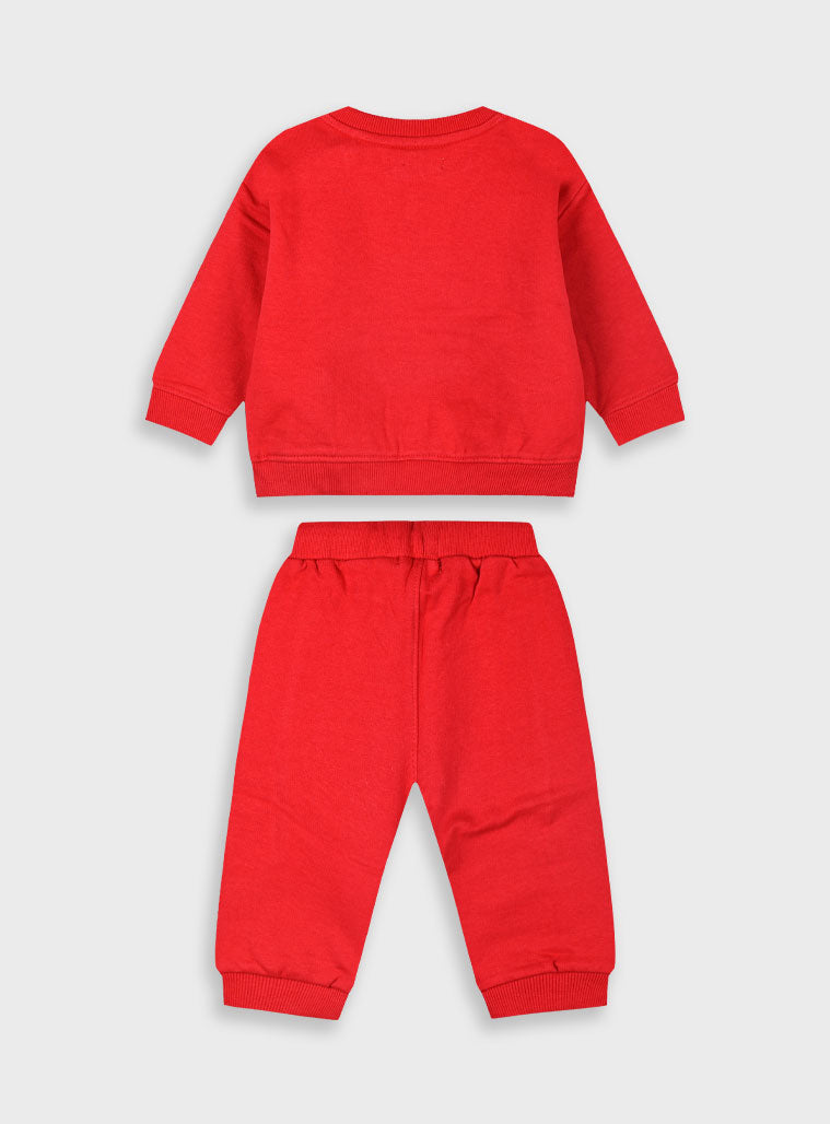  Red Infant'S Set(Blouse,Trousers) For Boy