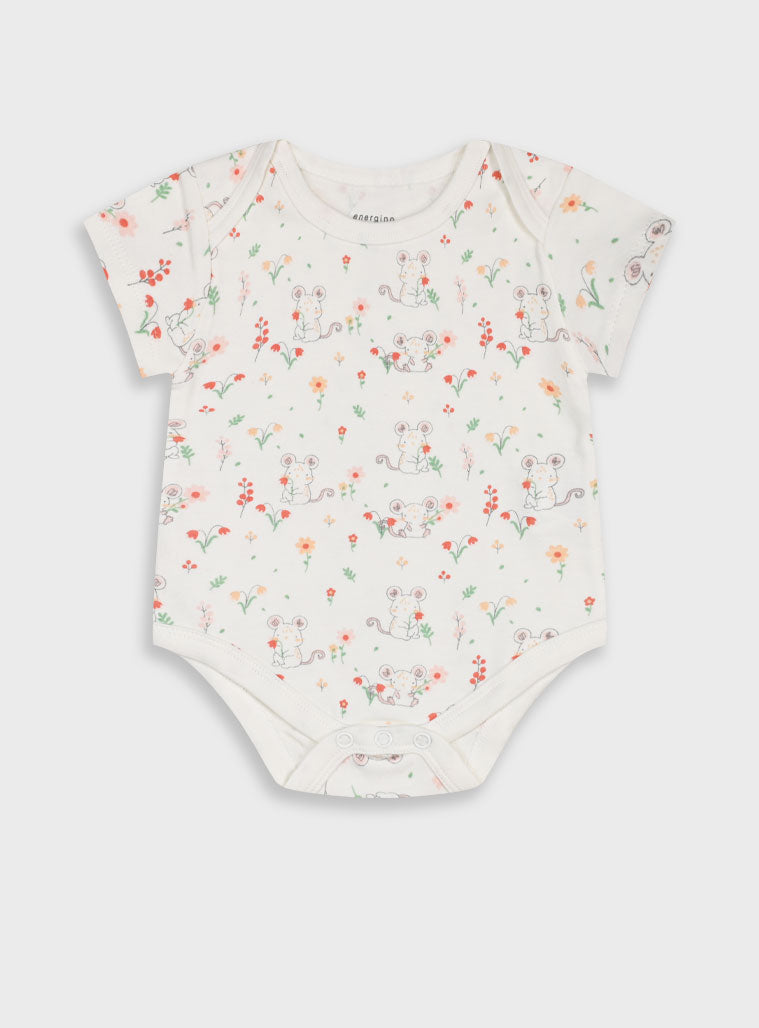  Multi 5 Pcs Infant'S Set Of Body Suits For Girl