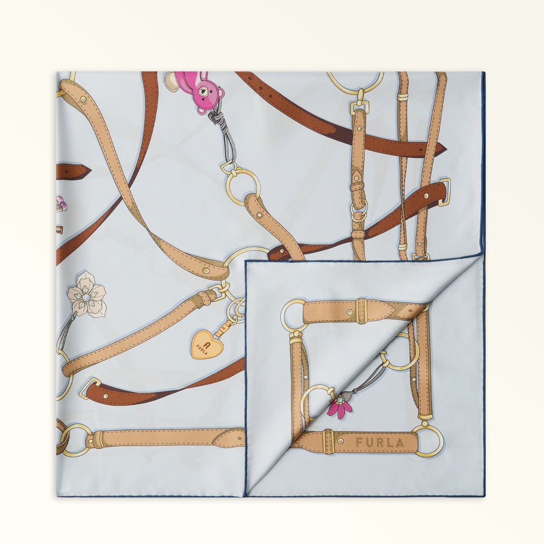 Furla Tortona Carre' 90X90 in Grey - Scarves 