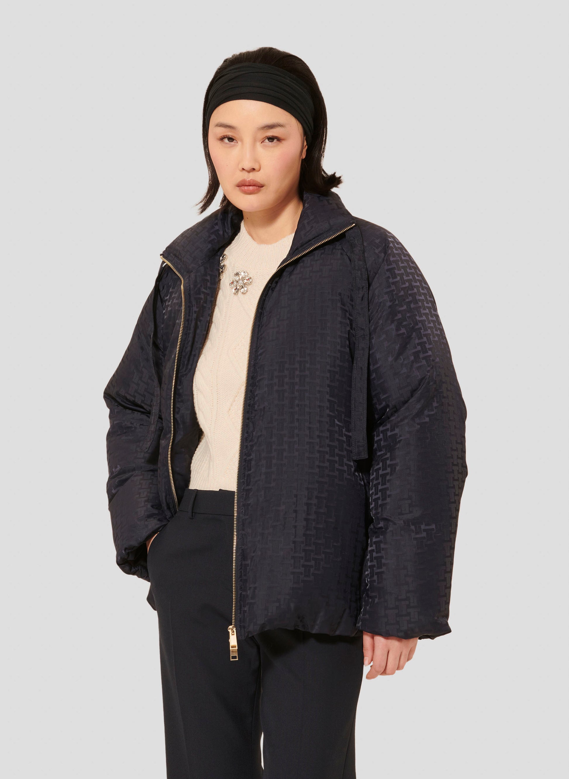 Dune matte midnight blue down jacket by Tara Jarmon Lebanon