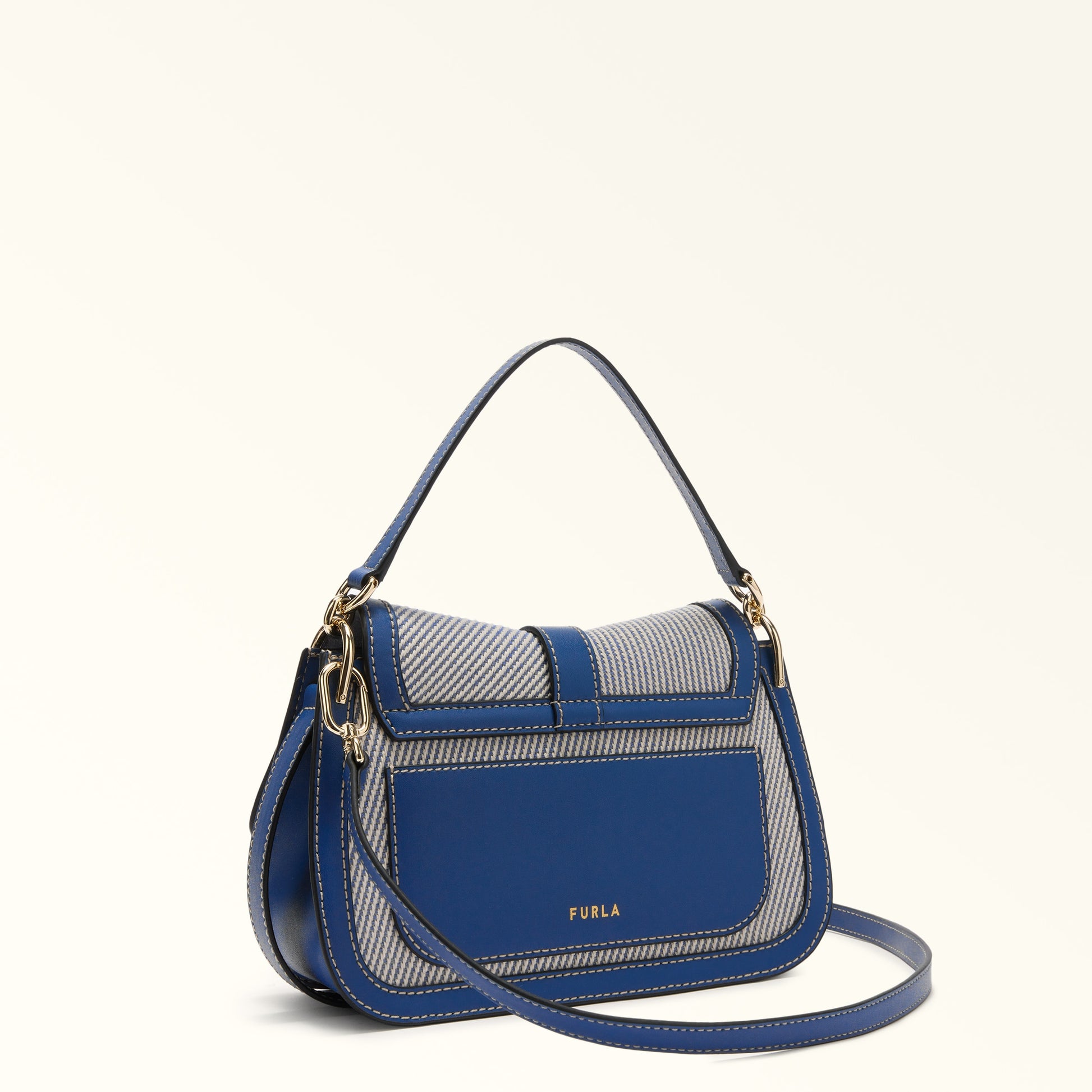 Furla Flow M Top Handle in Blue - Bags 