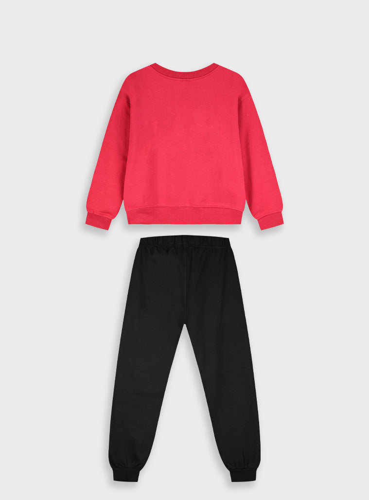 Cotton Girl Tracksuit - Black