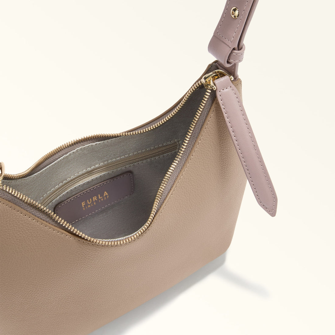 Shoulder Bag Gcc-Furla Goccia Stucco Gray+Mauve