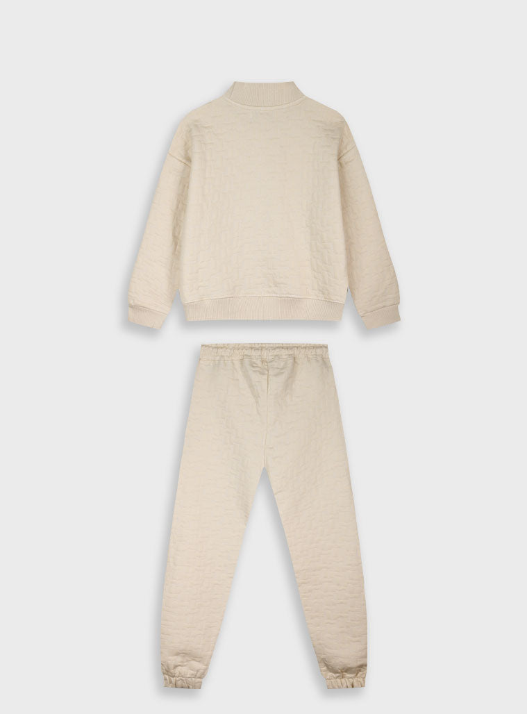 Children's White Tracksuit(Blouse,Trousers) For Girl