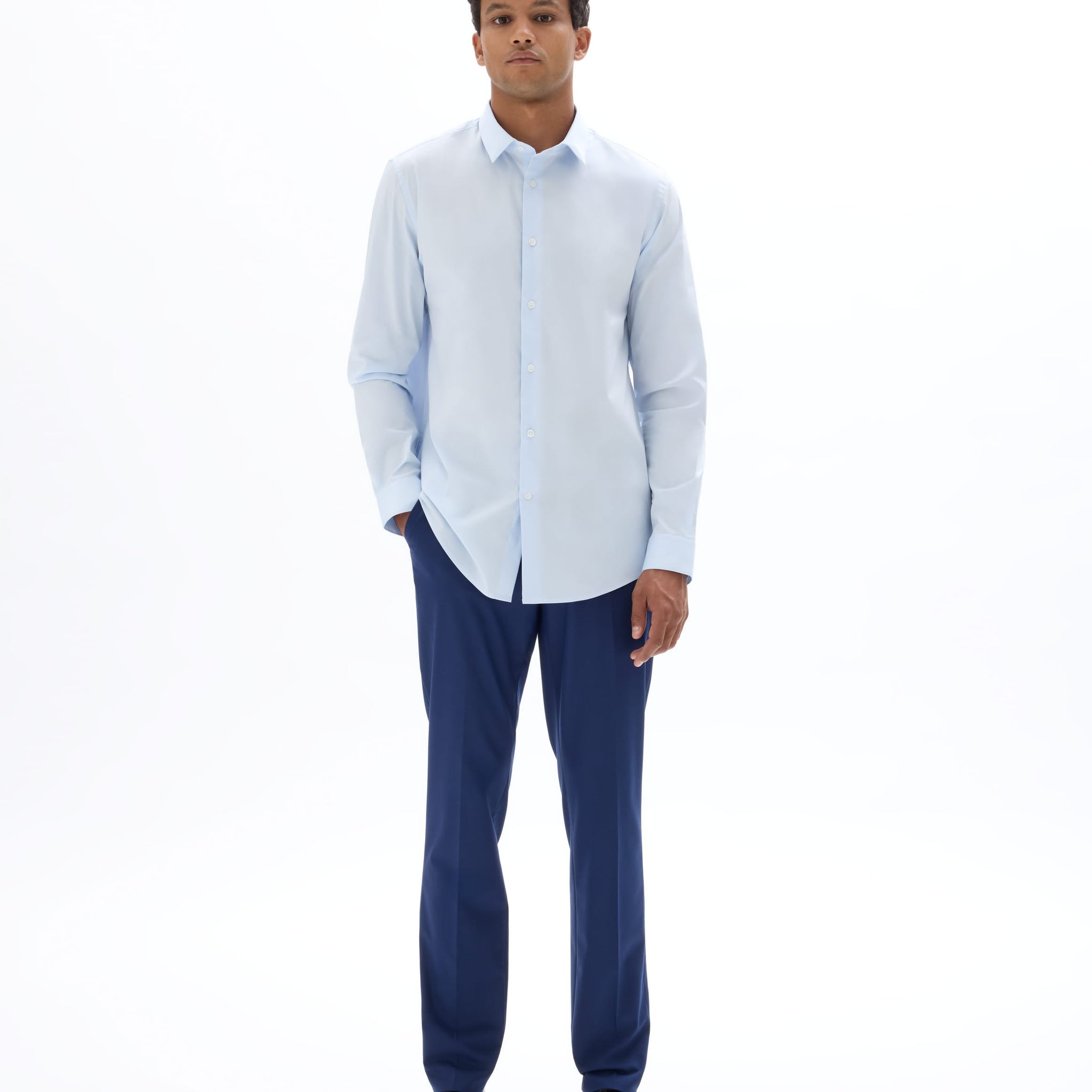 light blue Long sleeves Shirt