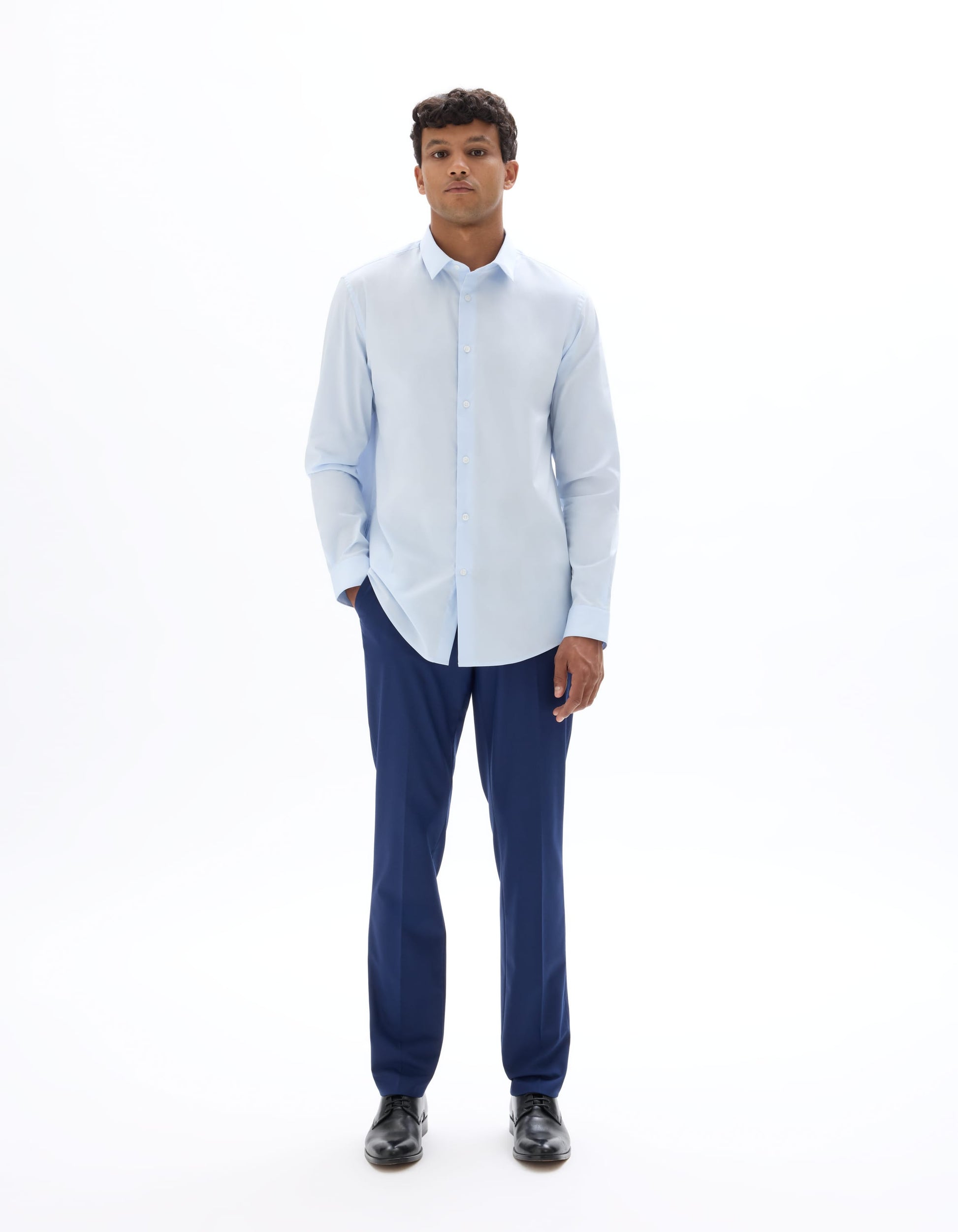 light blue Long sleeves Shirt
