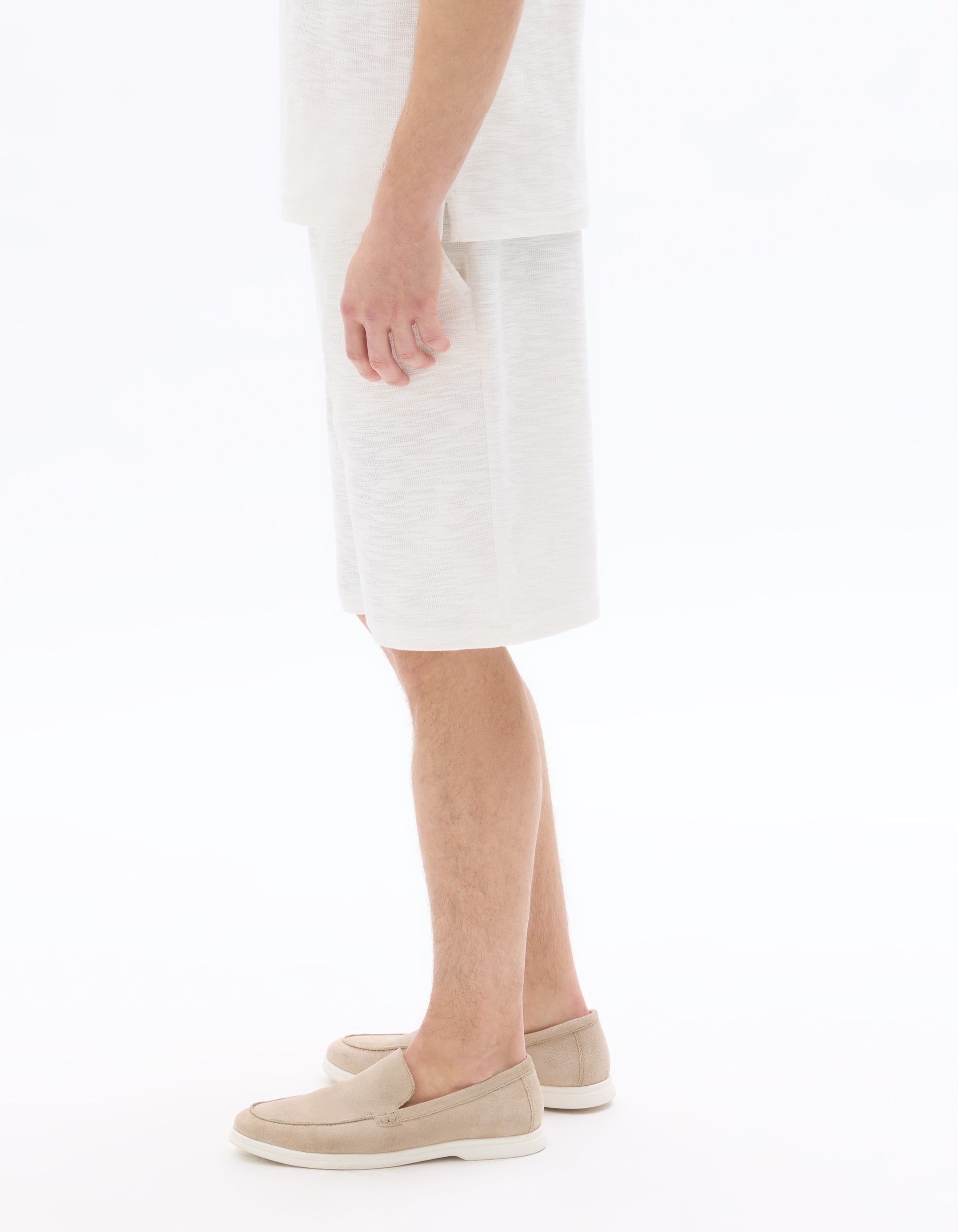 Celio Regular Fit Loopback Bermuda Shorts - White