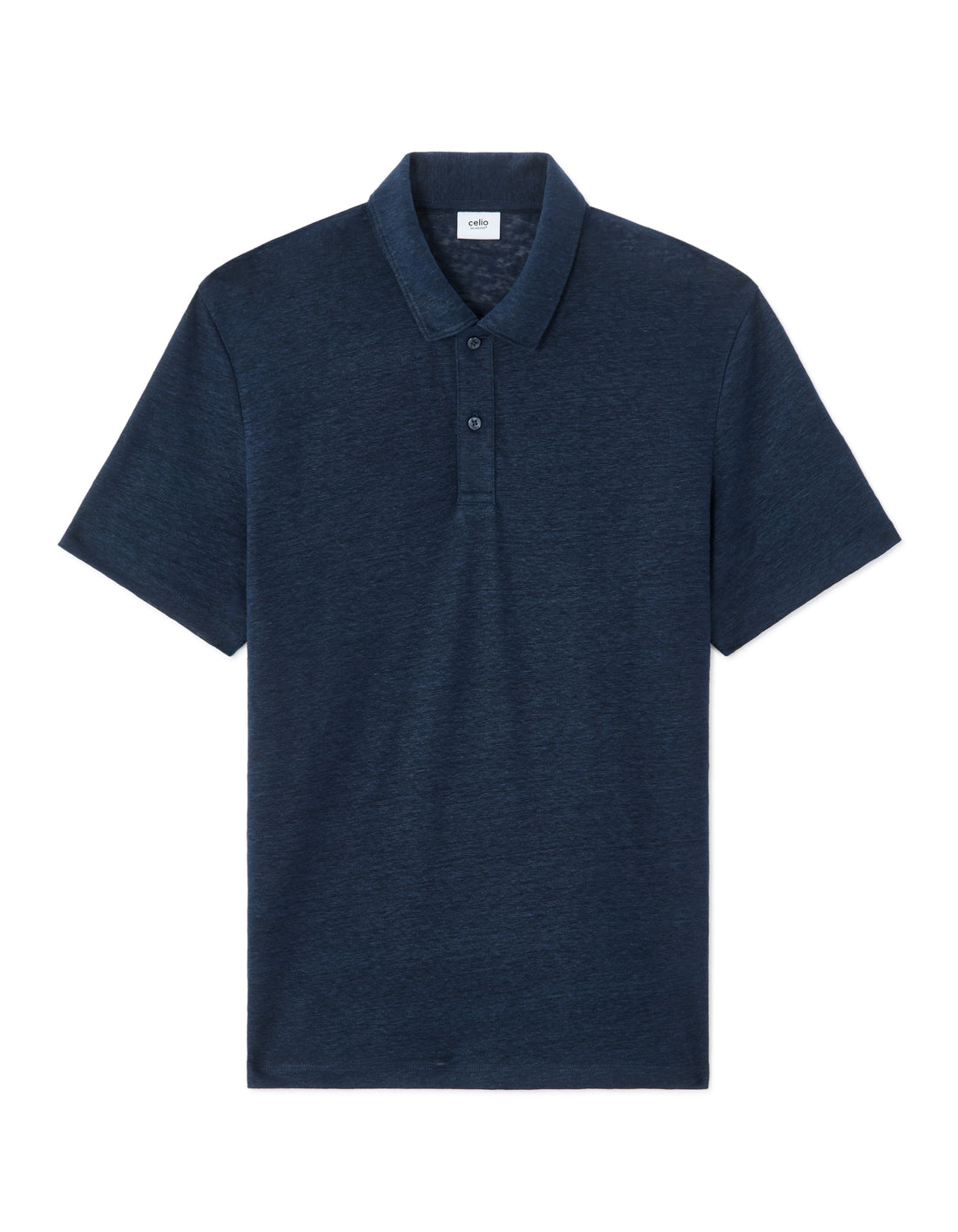 Celio Regular Fit 100% Linen Polo - Navy