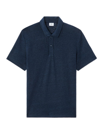 Celio Regular Fit 100% Linen Polo - Navy