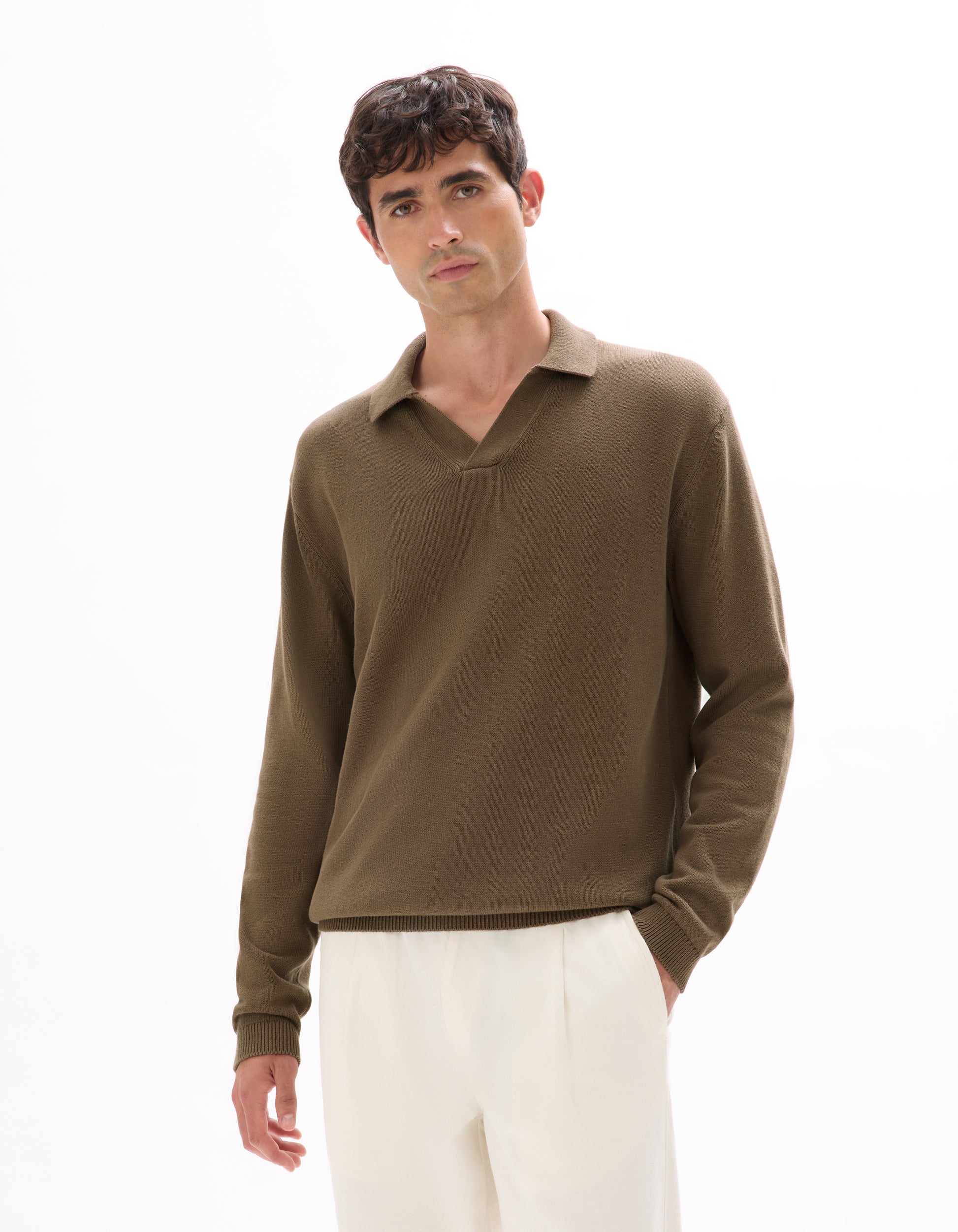 Taupe 01 Crew Neck Jumper - Celio Lebanon