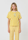 T-shirt in yellow with jersey stripes