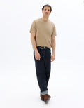 Celio Boxy Crew Neck Textured 100% Cotton T-Shirt - Beige