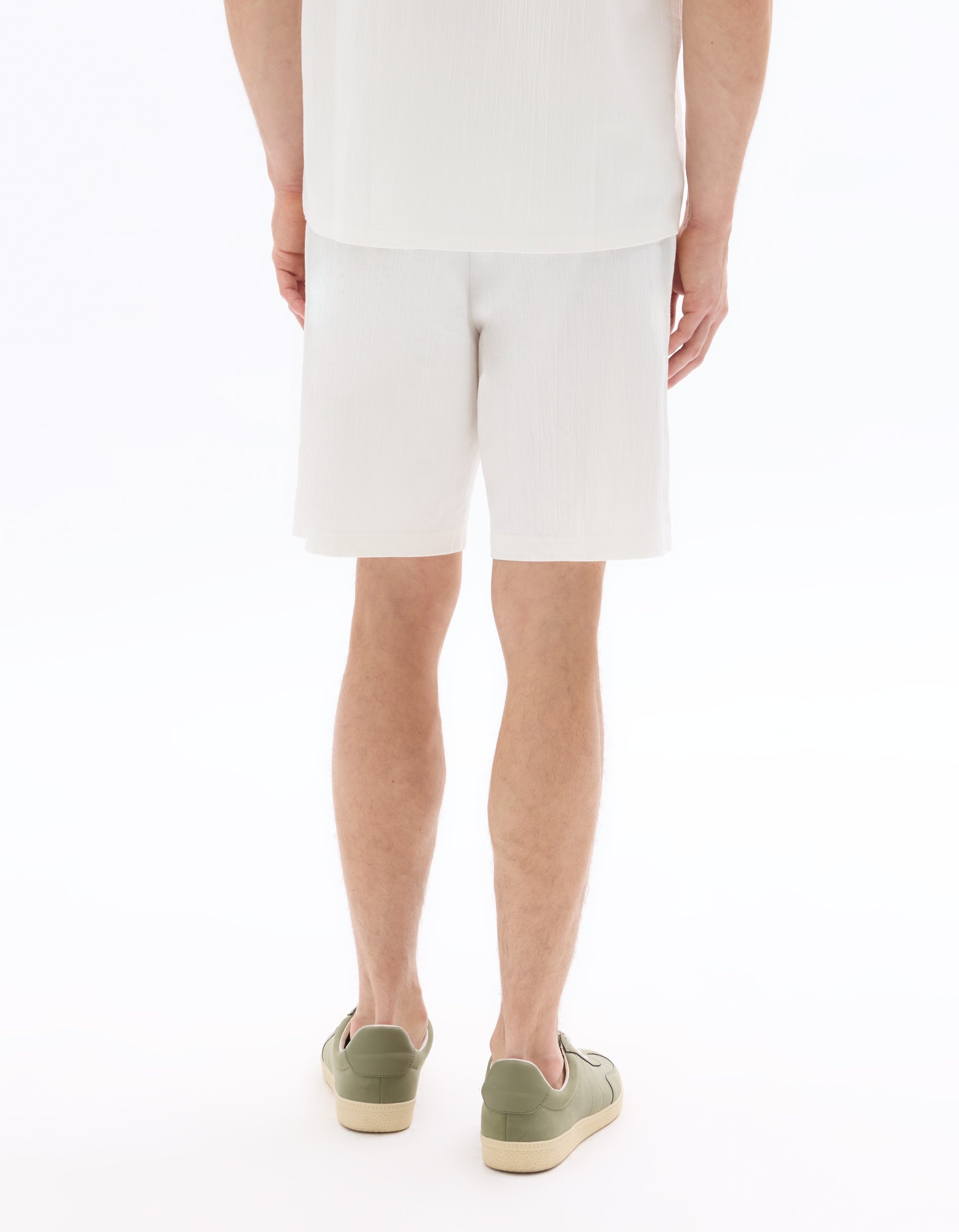 Celio Textured Regular Fit Bermuda Shorts - White