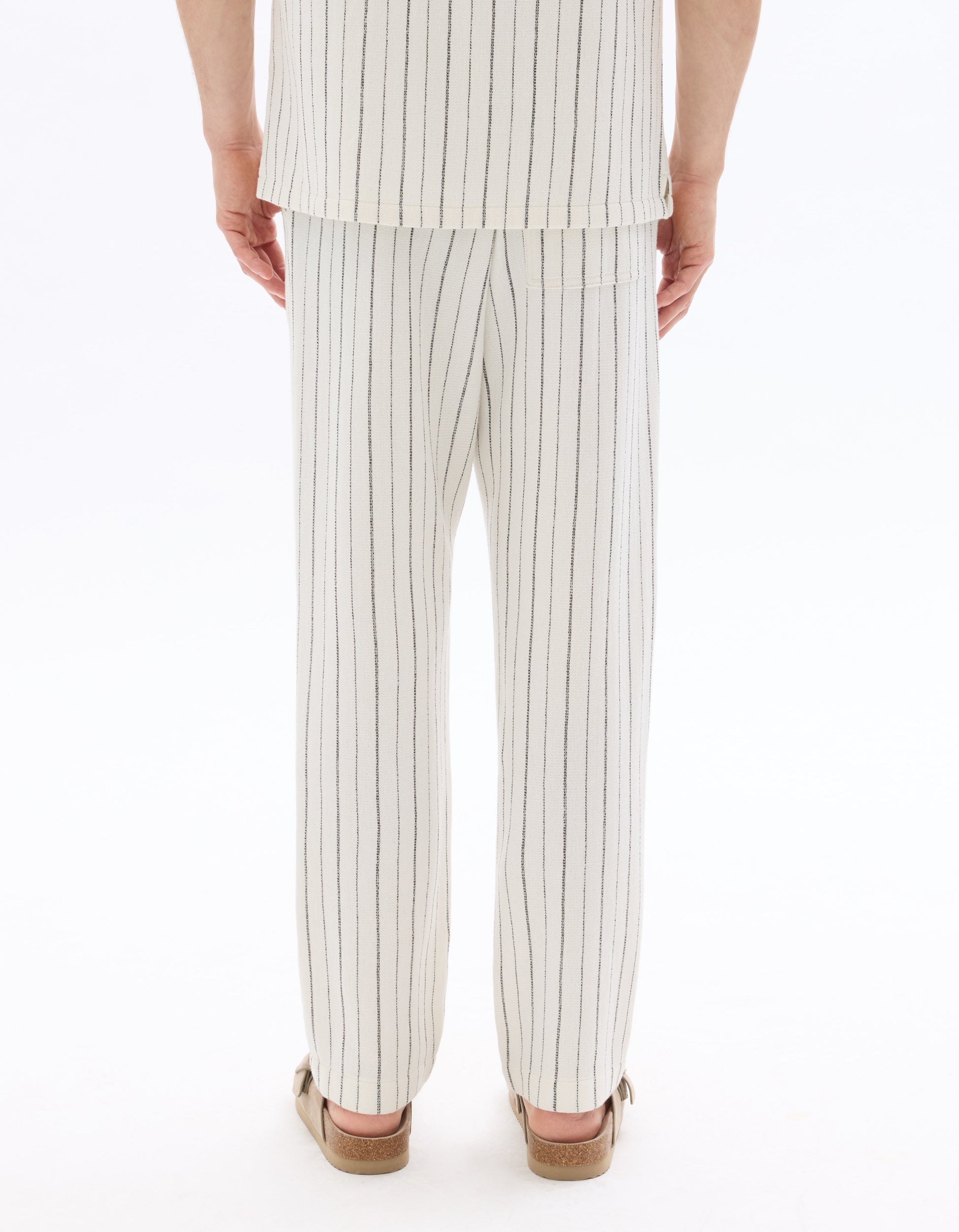 Celio Straight Striped Pants - Beige