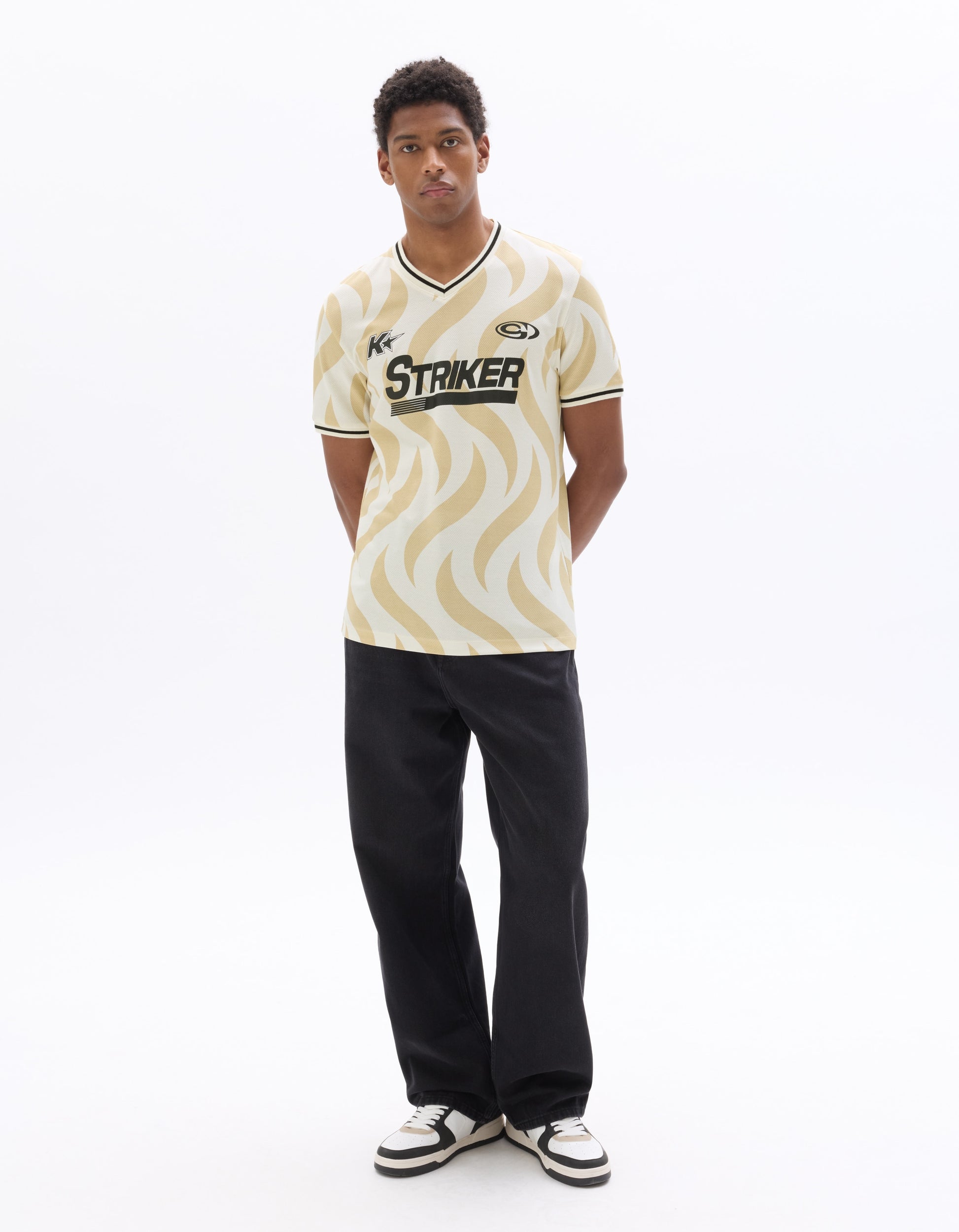 Celio Oversize Football Jersey - Beige