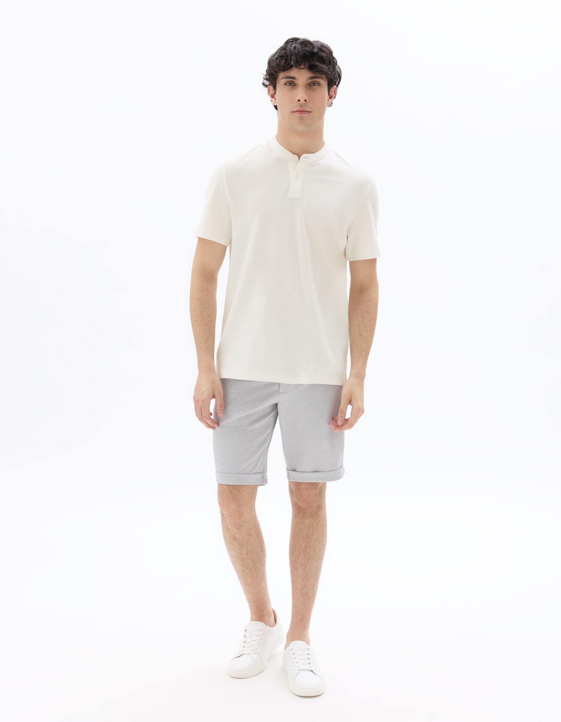 Celio Light Grey 24/7 Knit Bermuda Shorts - Grey