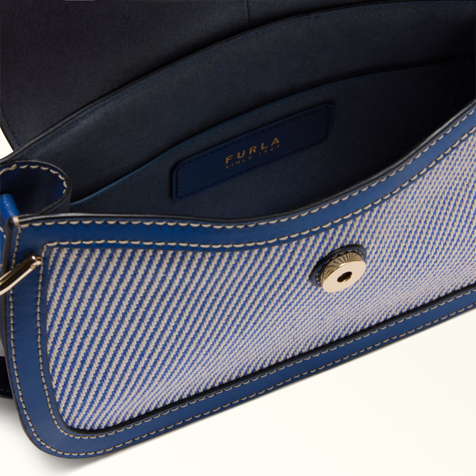 Furla Flow M Top Handle in Blue - Bags 