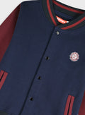 Cotton Blend Boy Cardigan - Navy