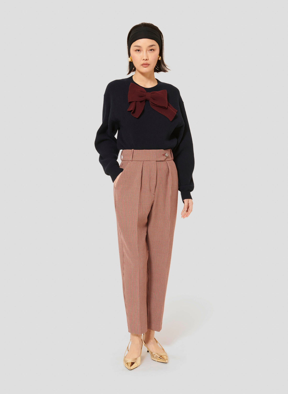 Paseo Burgundy Houndstooth Pants by Tara Jarmon Lebanon