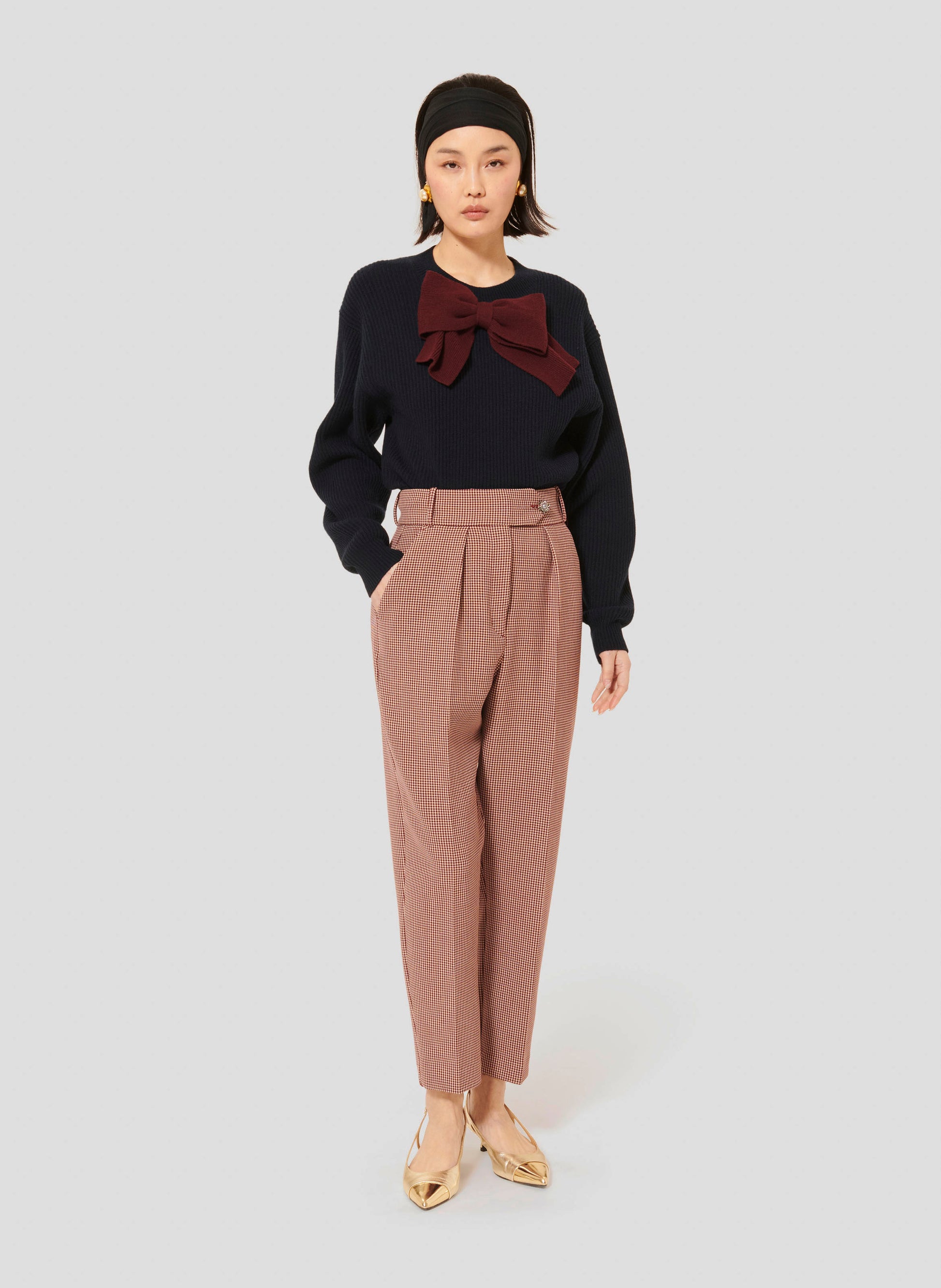 Paseo Burgundy Houndstooth Pants by Tara Jarmon Lebanon