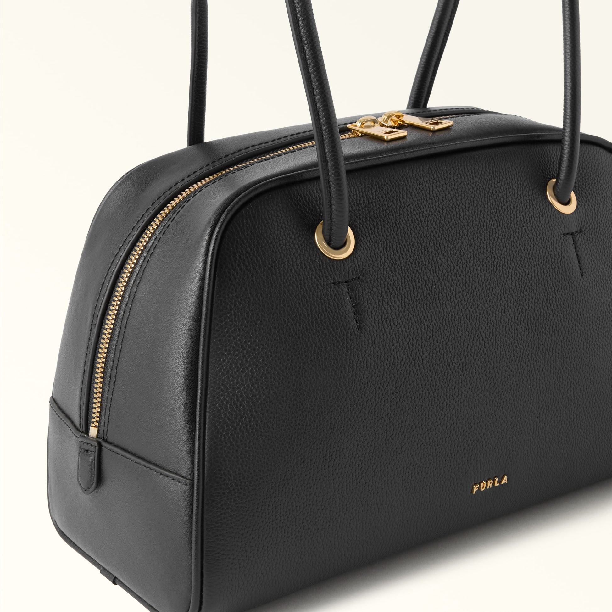 Furla Poppy M Dome in Black - Bags 