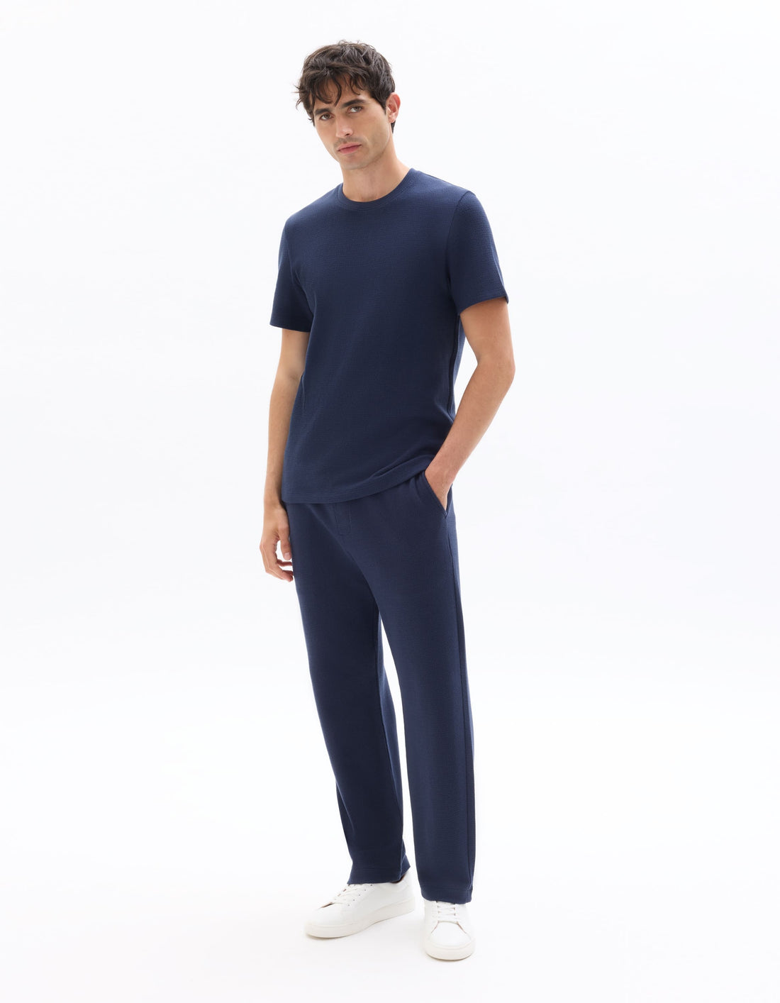 Celio Cotton Pants - Navy